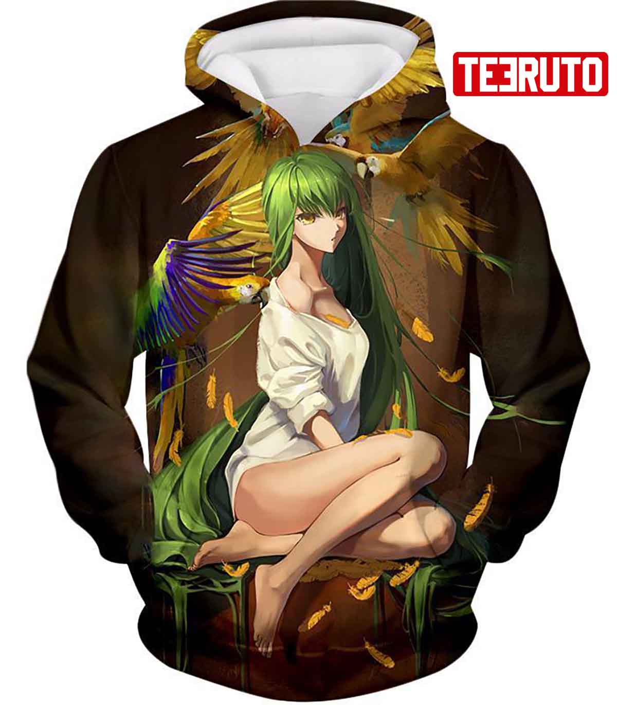 Green Haired Sexy Girl C.C Code Geass Cool Anime Hd 3d Aop Hoodie - Teeruto